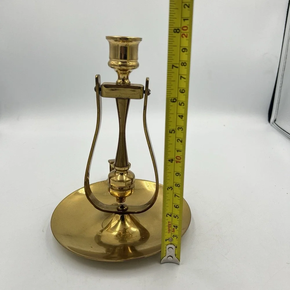 Vintage Valsan Brass Chamberstick Candle Holder Portugal Mid Century Modern‎ MCM